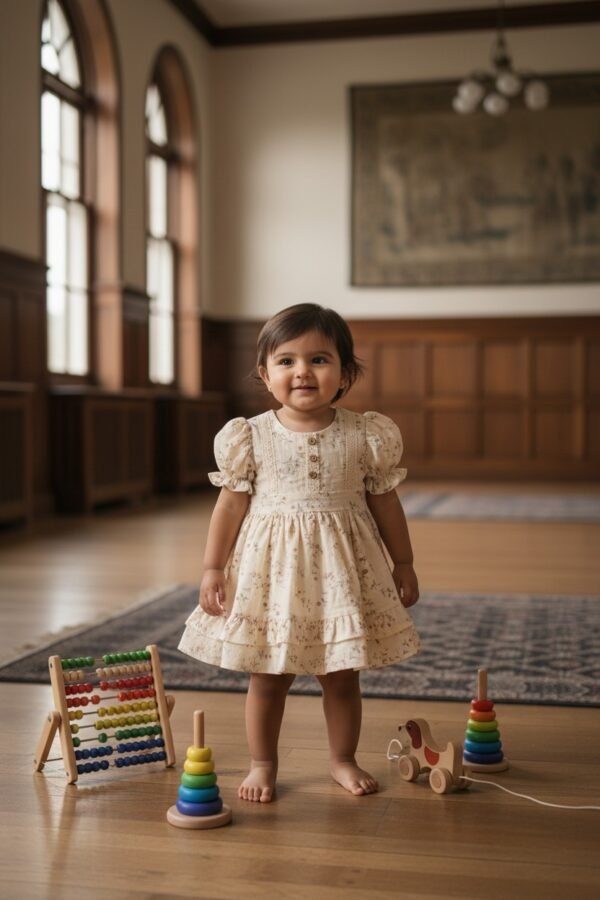 Vintage Floral Baby Girl Dress